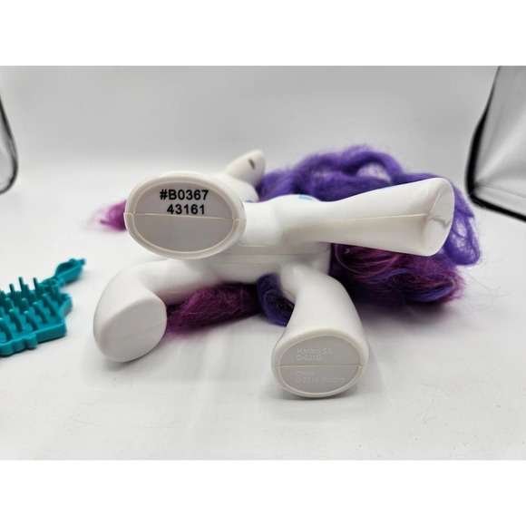 My Little Pony Light-Up Glow 8" Inch Rarity White Unicorn Toy 2014 with Brush - Picture 6 of 10